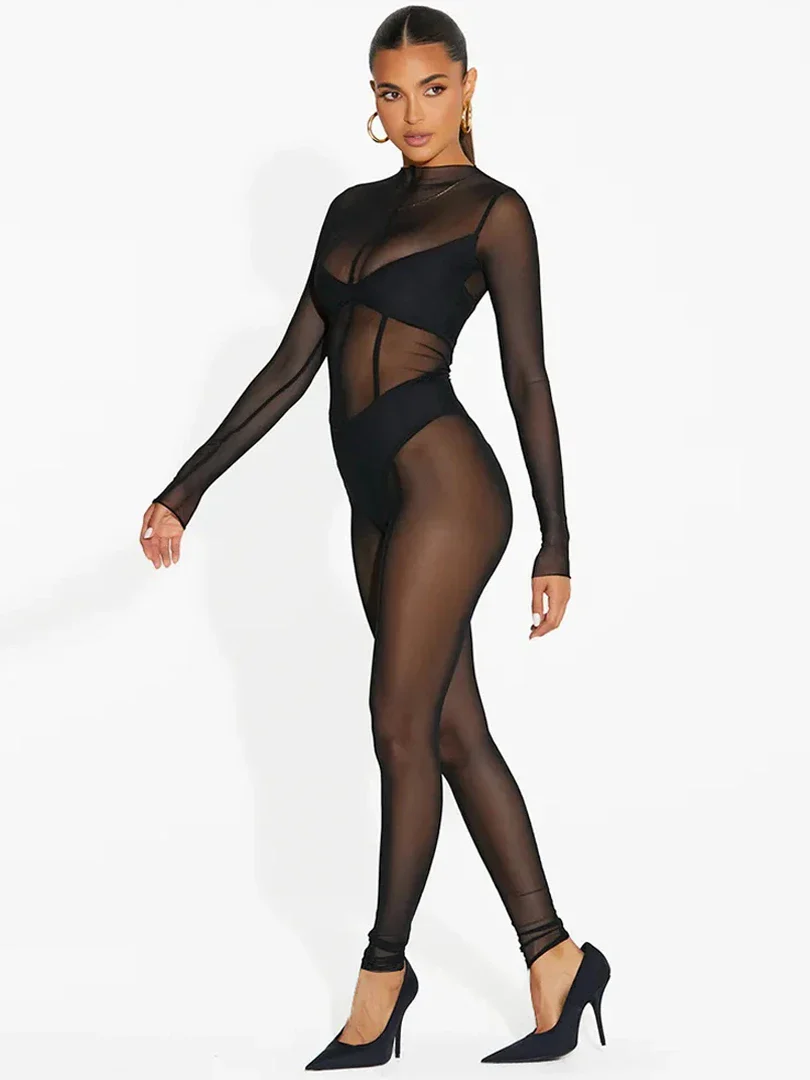 Body Festival Mesh Zip-Up Jumpsuit - Image 4