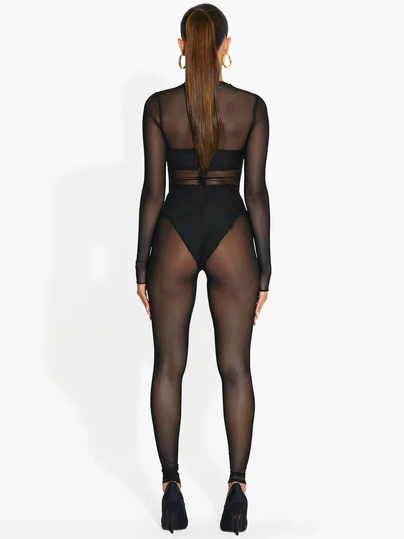 Body Festival Mesh Zip-Up Jumpsuit - Image 5