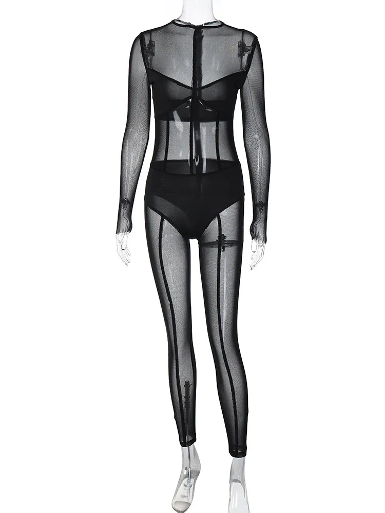 Body Festival Mesh Zip-Up Jumpsuit - Image 6
