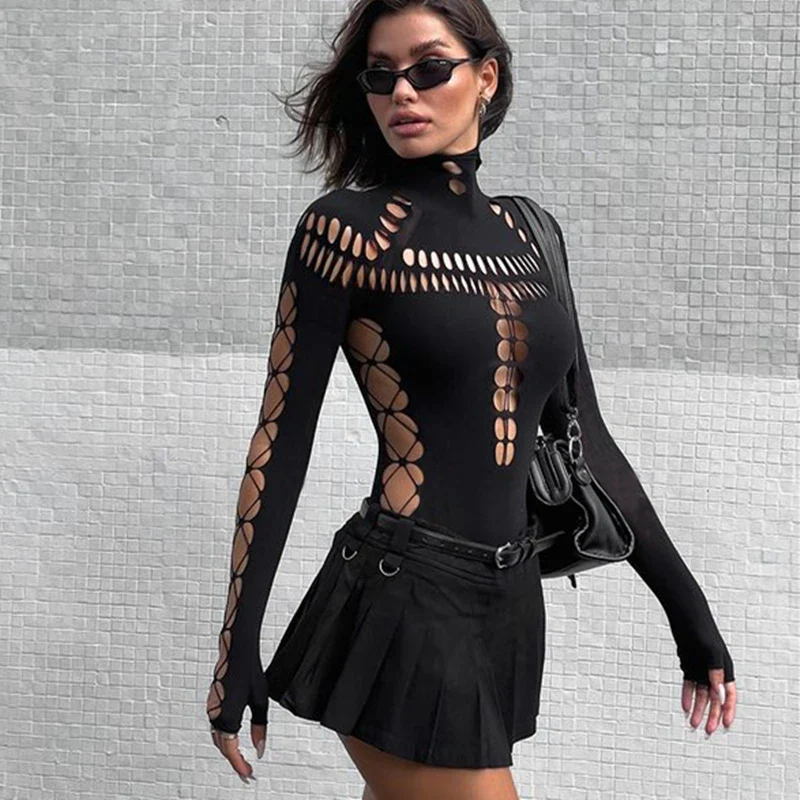 Body Techno Gothique à Découpes