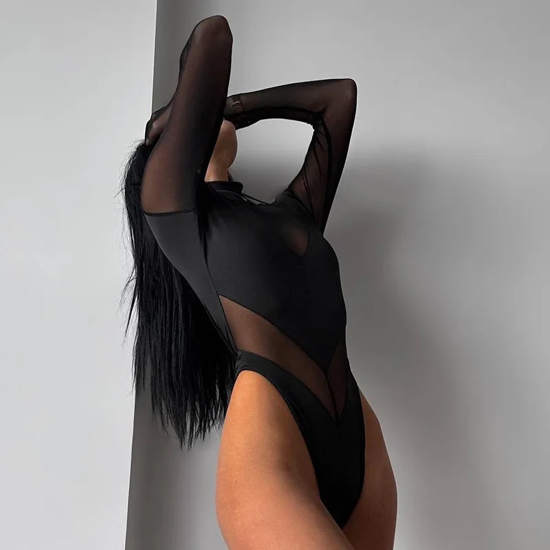 Bodysuit Techno Mesh Transparence Sculptée - Image 2