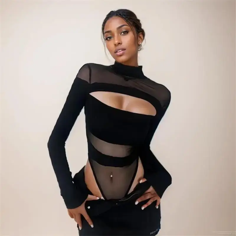 Bodysuit Techno Transparent à Découpes Sensuelles - Image 3