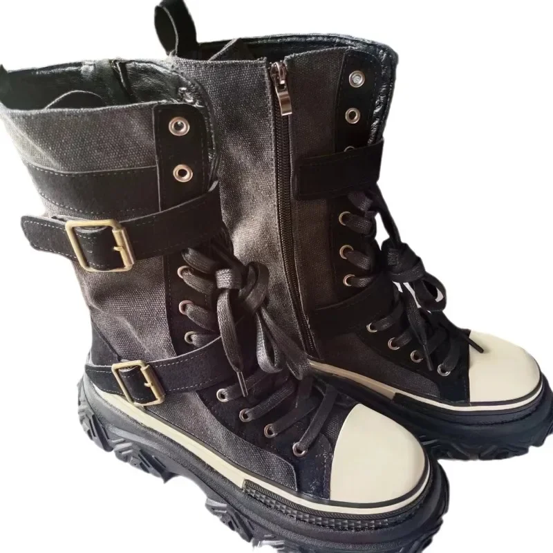 Bottes Canavas Chunky Militaires - Image 4