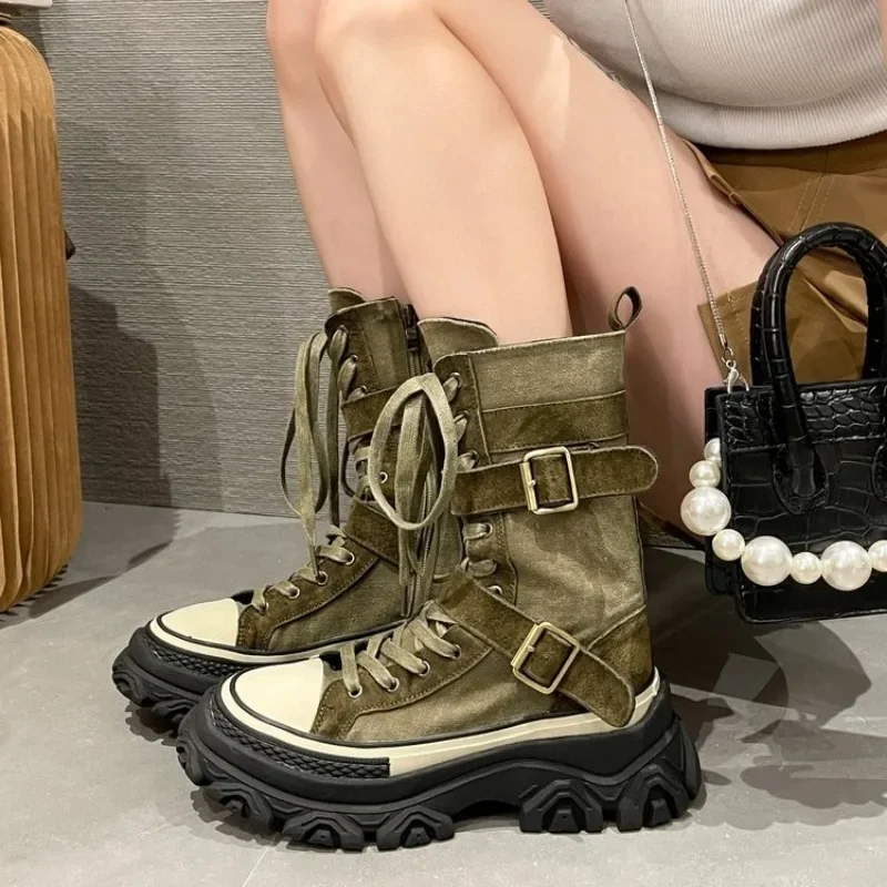 Bottes Canavas Chunky Militaires - Image 5