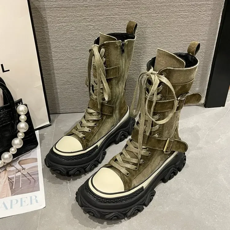 Bottes Canavas Chunky Militaires - Image 8