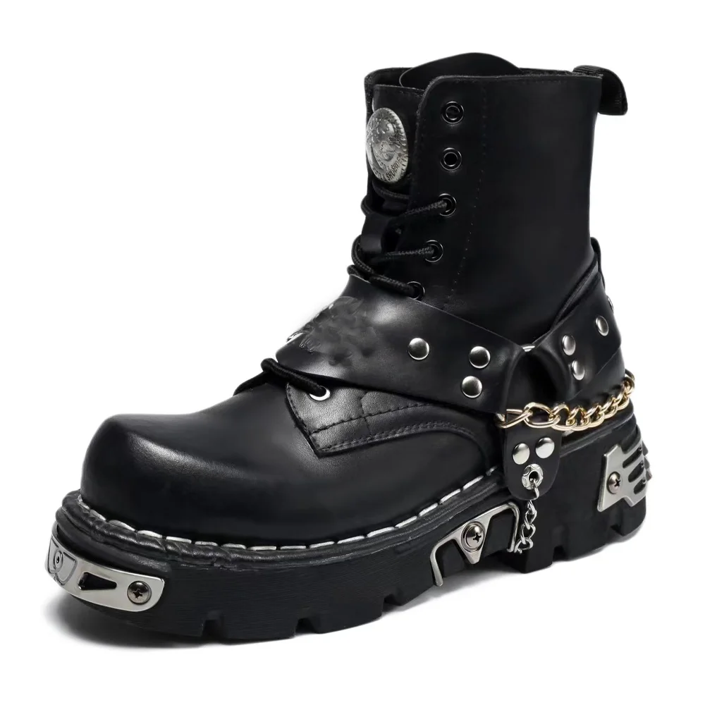 Bottes Mid-Calf Gothiques Chaînes