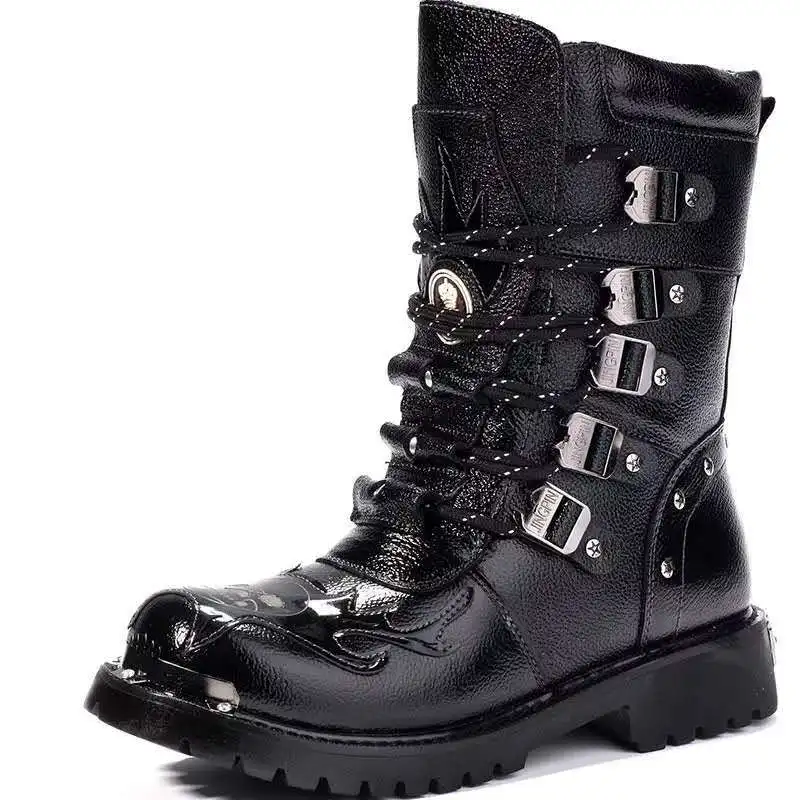 Bottes Motardes Homme Mi-mollet Métal