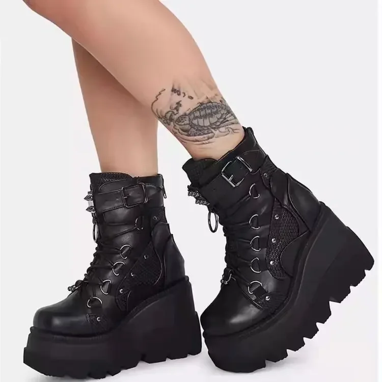 Bottes Punk à Zip - Plateforme Chunky - Image 7