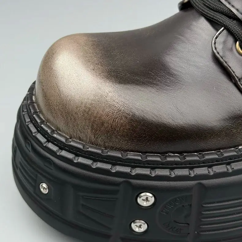 Bottines Motardes Plateformes Sombre - Image 4