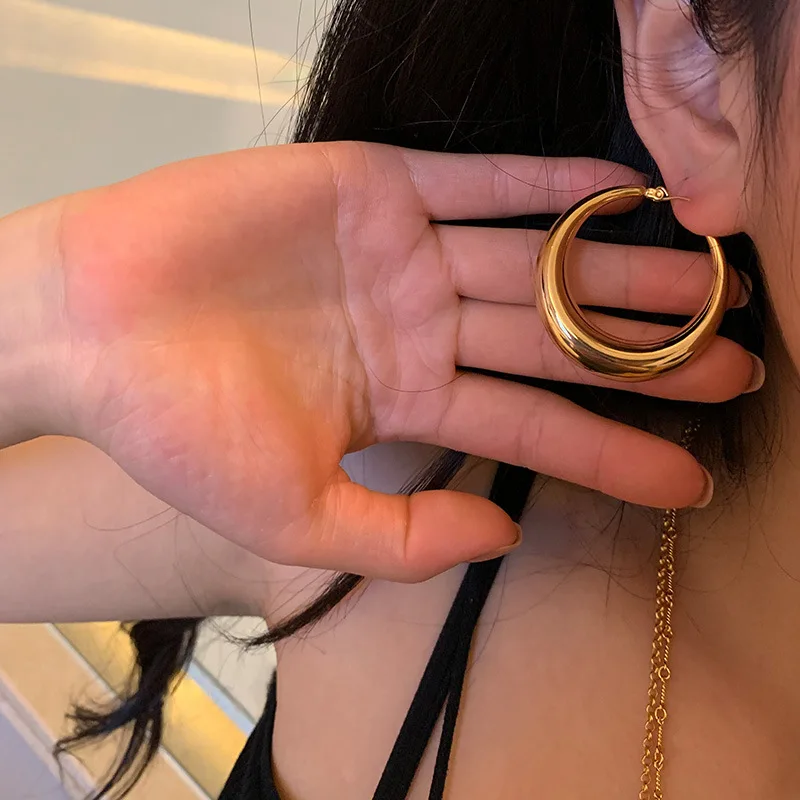 Boucles d'Oreilles Hoop Chunky Punk - Image 2