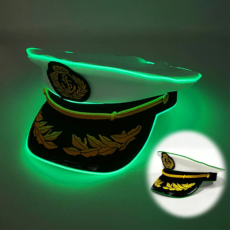 Chapeau de Capitaine Lumineux LED "Vague Néon"