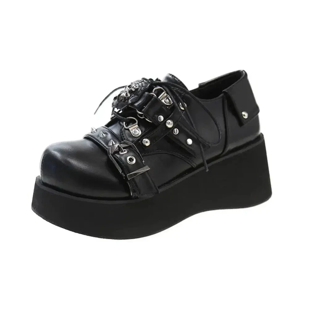 Chaussures Gothiques Plateforme Noir