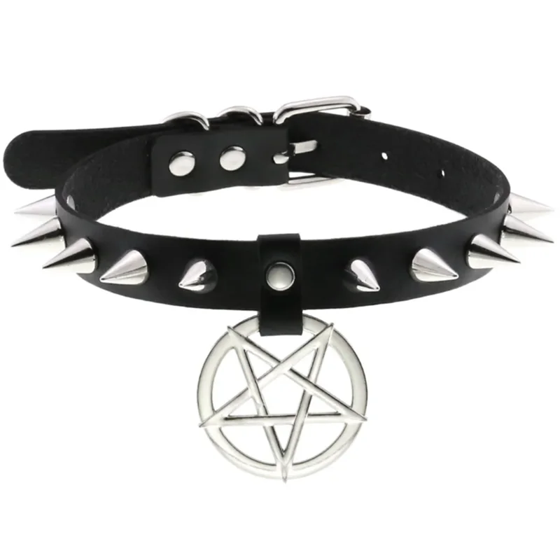 Choker Gothique Rivets Noir