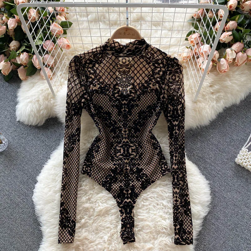 Combinaison Bodycon en Velours et Maille - Image 2