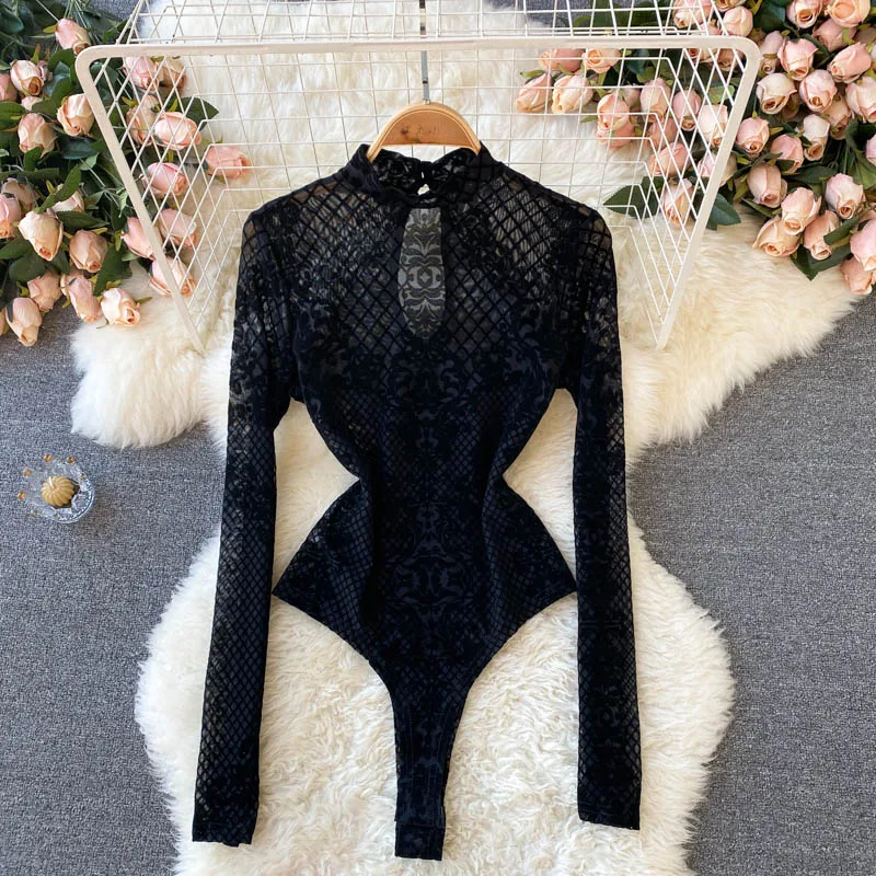 Combinaison Bodycon en Velours et Maille - Image 3