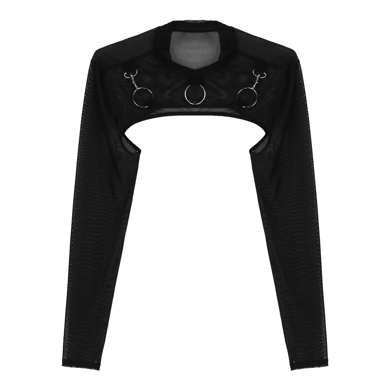 Crop Top Techno Harnais Transparent à Anneaux - Image 3