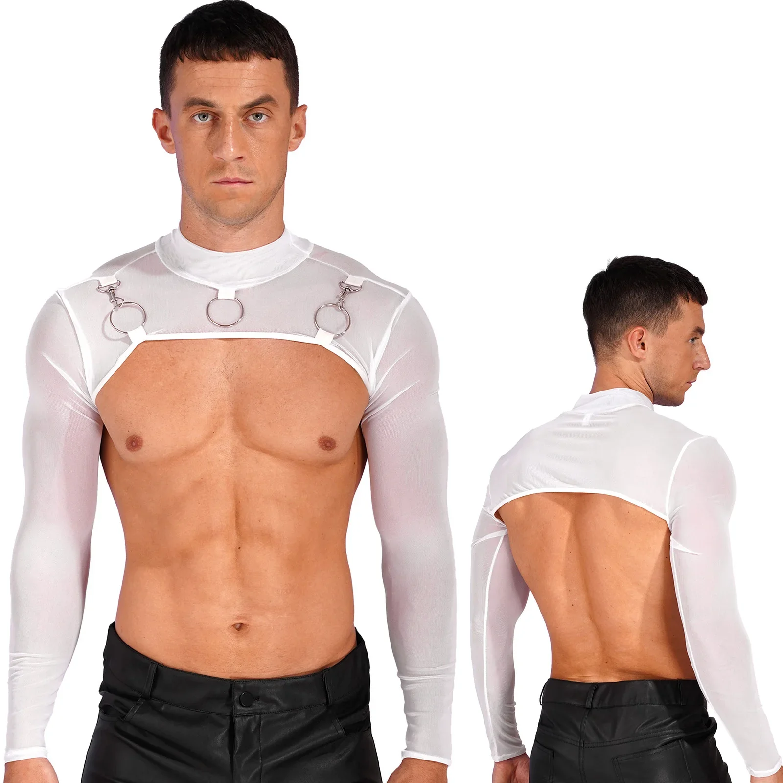 Crop Top Techno Harnais Transparent à Anneaux - Image 6