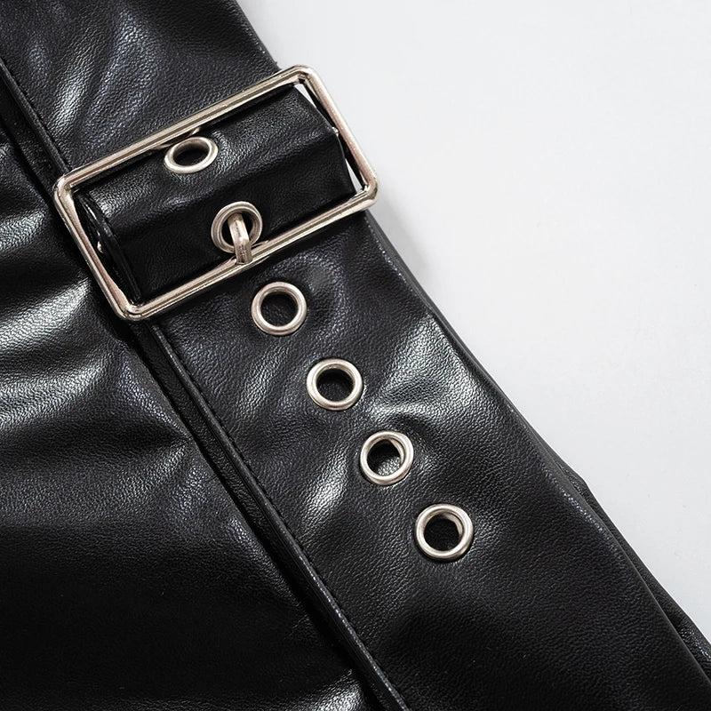 Jupe Simili-Cuir Fendue - Image 7