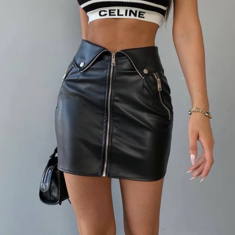 Jupe Similicuir Zippée Sexy - Image 3