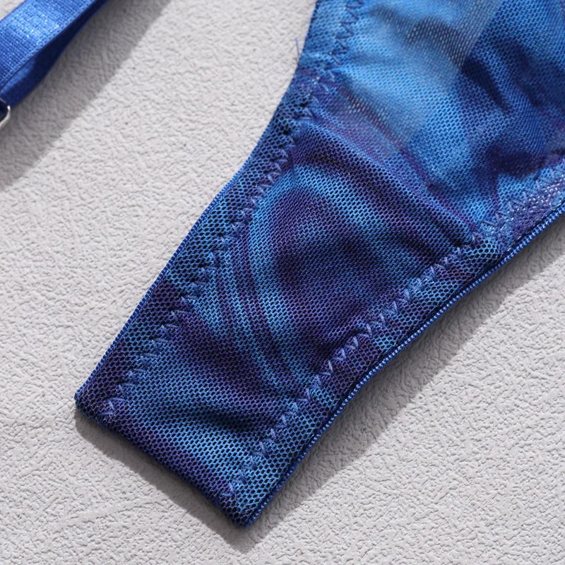 Lingerie Léopard Bleu Transparente - Image 6