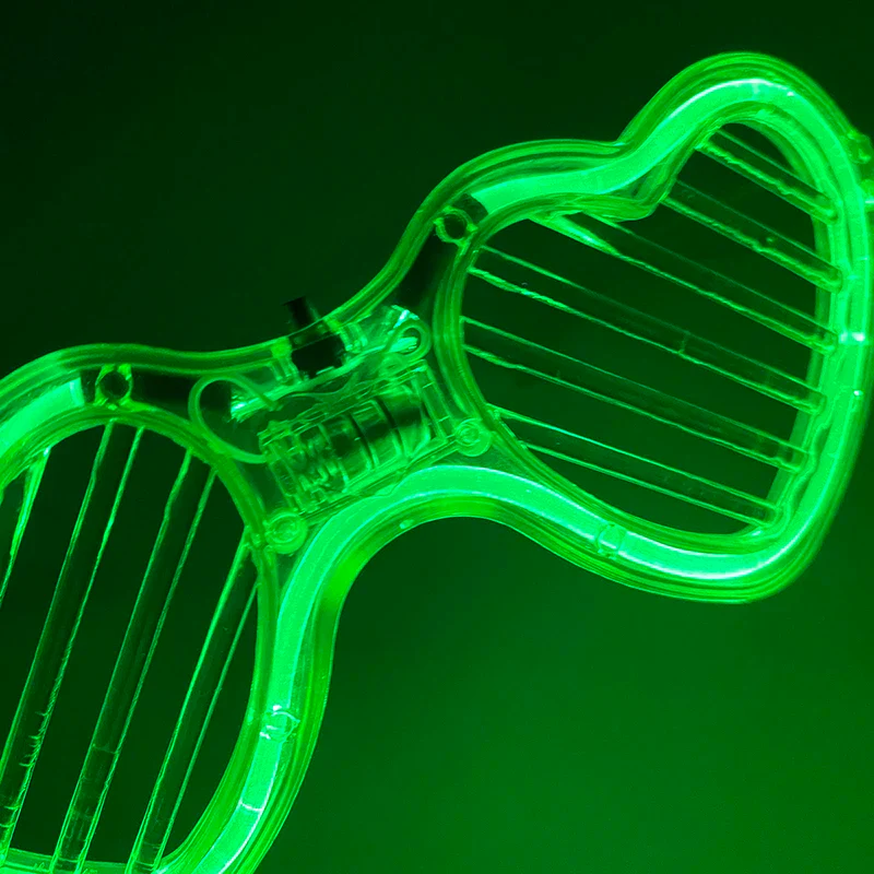 Lunettes Fluo Techno LED – Vert Cœur - Image 6