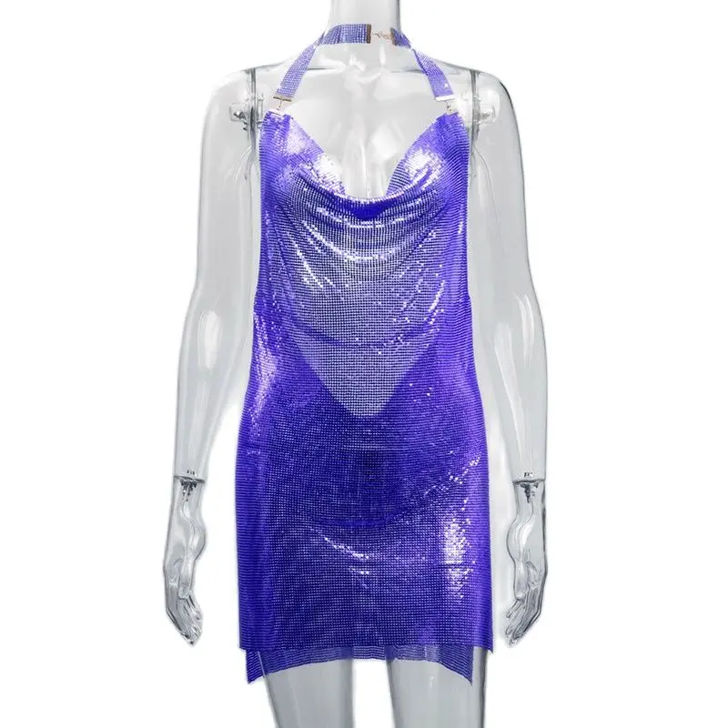 Mini-Robe à Sequins Métalliques - Image 11