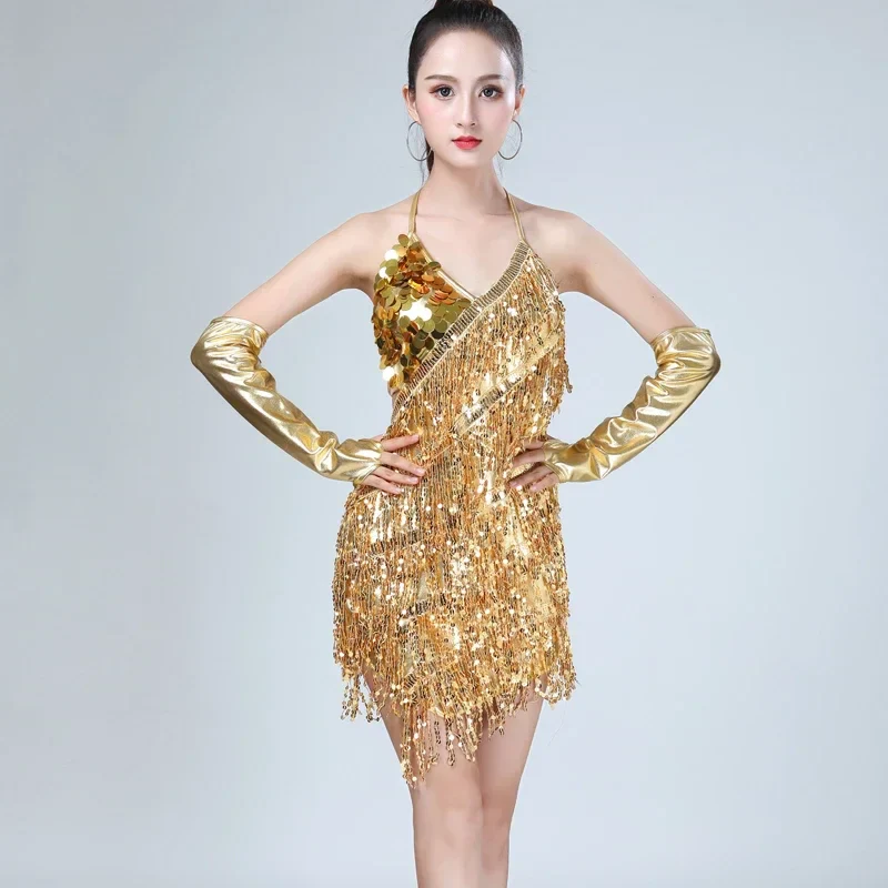 Mini-Robe Scintillante à Sequins et Franges - Image 4