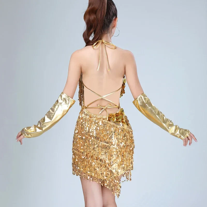 Mini-Robe Scintillante à Sequins et Franges - Image 6