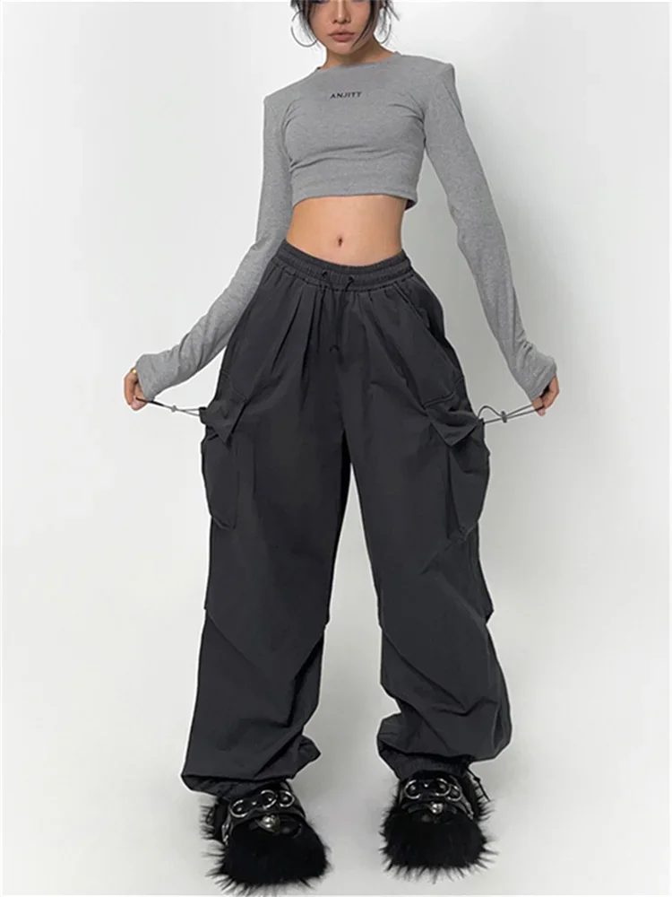 Pantalon Parachute Cyber Y2K Gris - Image 2