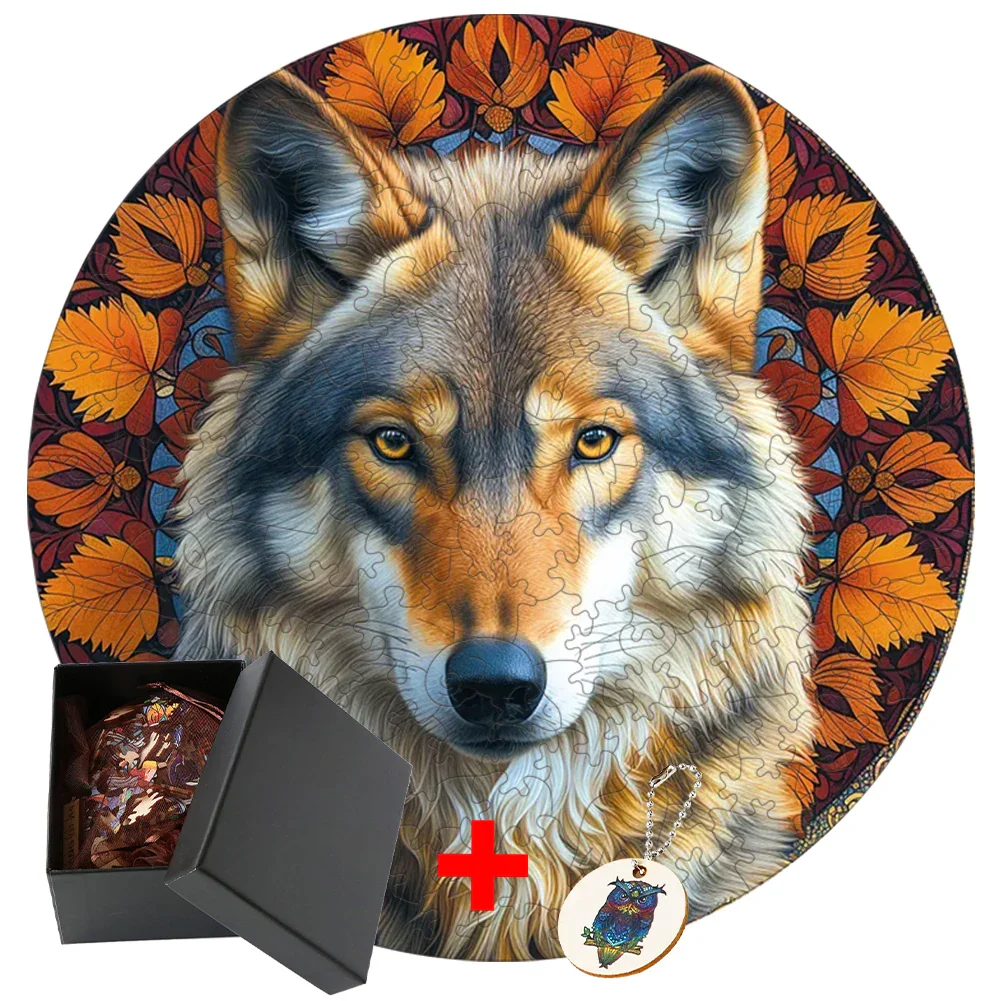 Puzzle Loup Bois Éducatif