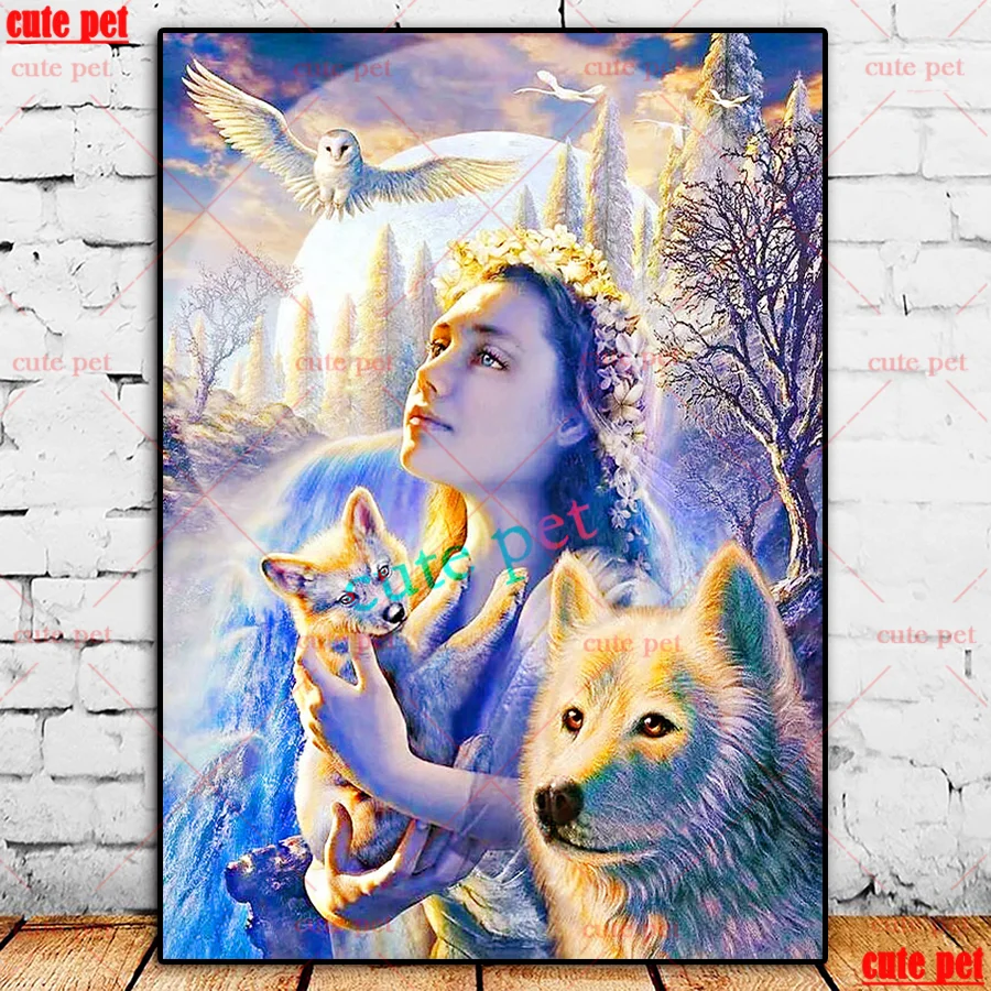 Puzzle Loup et Louveteau (Broderie Diamant)