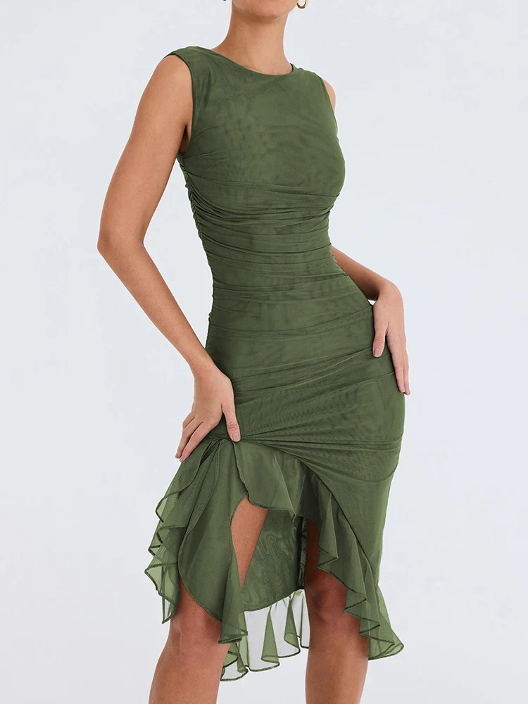 Robe Asymétrique Volants & Fronces