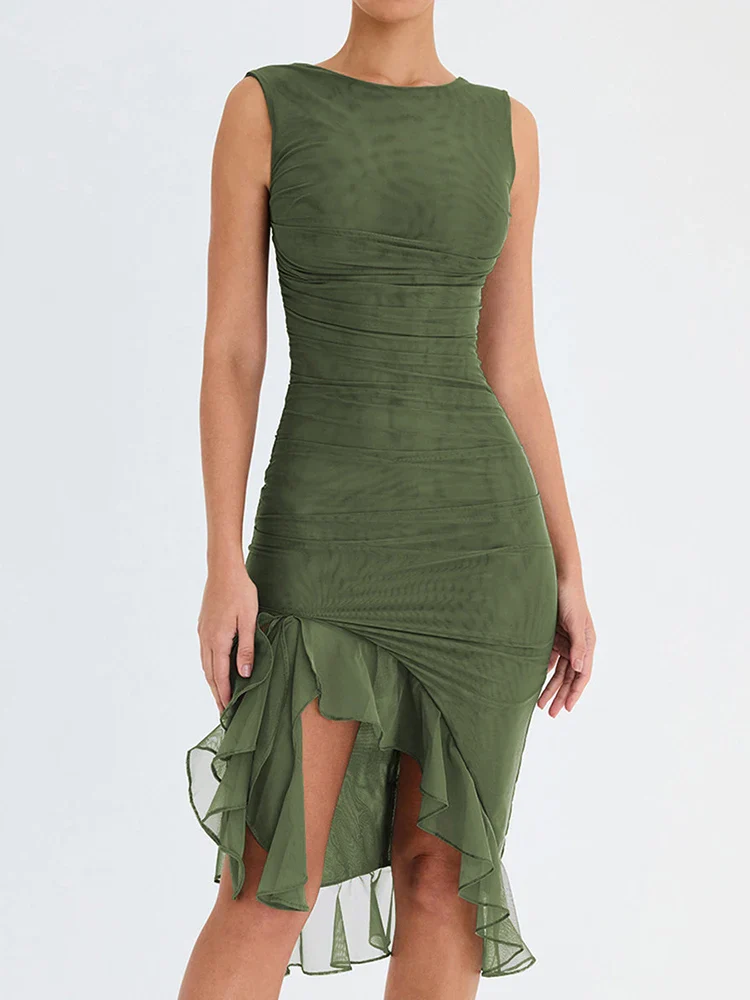 Robe Asymétrique Volants & Fronces - Image 6