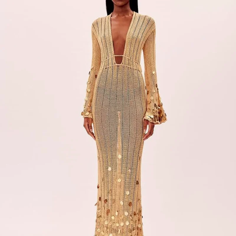 Robe Festival Longue Pailletée à Sequins - Image 2
