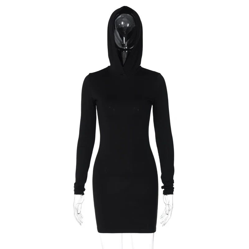 Robe Festival Noire à Capuche - Image 5