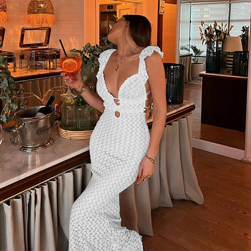 Robe Longue Dentelle Off-Shoulder - Image 8