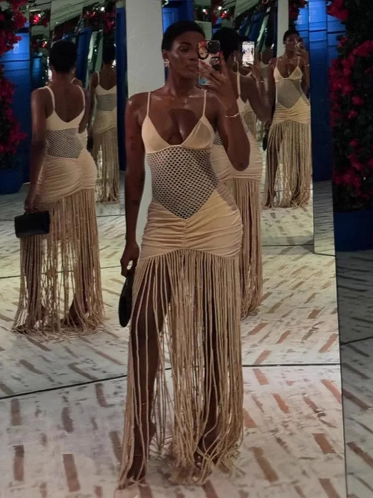 Robe Longue Transparente à Découpes - Image 2