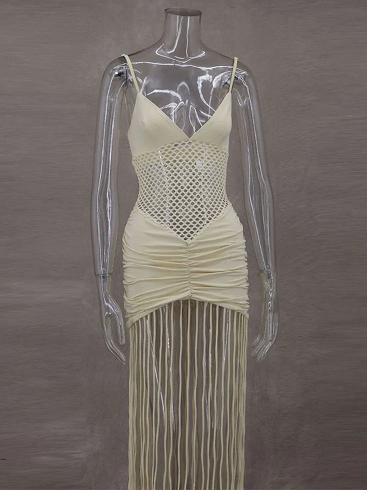 Robe Longue Transparente à Découpes - Image 5