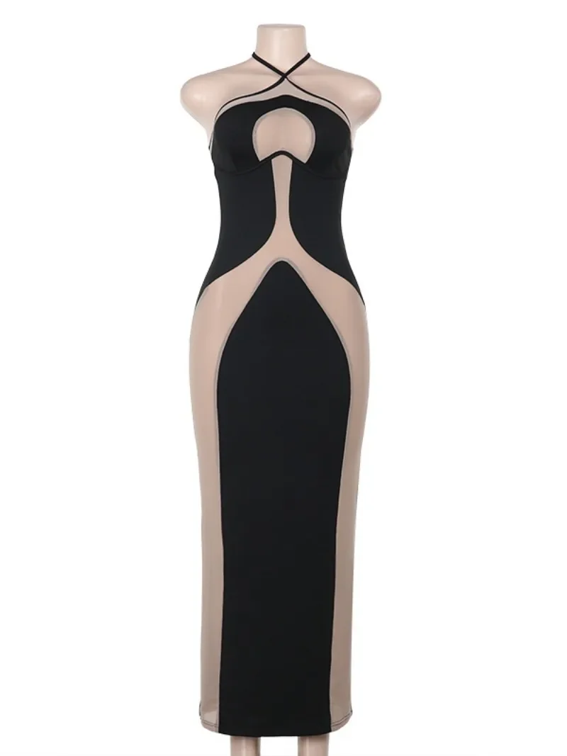Robe Longue Transparente Halter Mesh - Image 6