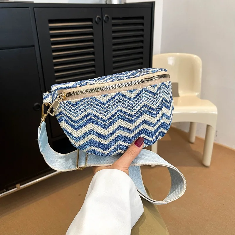 Sac Banane Paille Chevron - Image 2