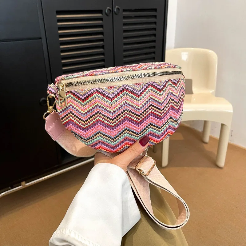 Sac Banane Paille Chevron - Image 4
