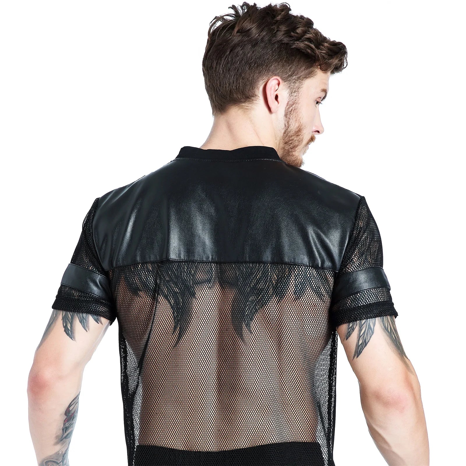 T-Shirt Techno Filet & Simili Noir - Image 4